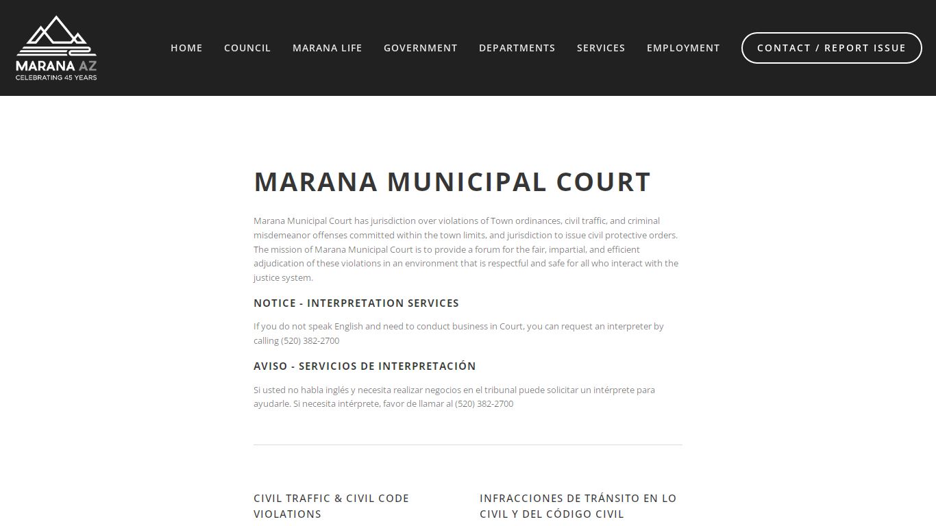 DEPARTMENTS - Municipal Court — Town of Marana